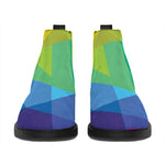 Rainbow Polygonal Geometric Print Flat Ankle Boots