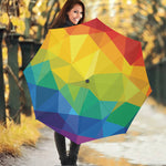 Rainbow Polygonal Geometric Print Foldable Umbrella