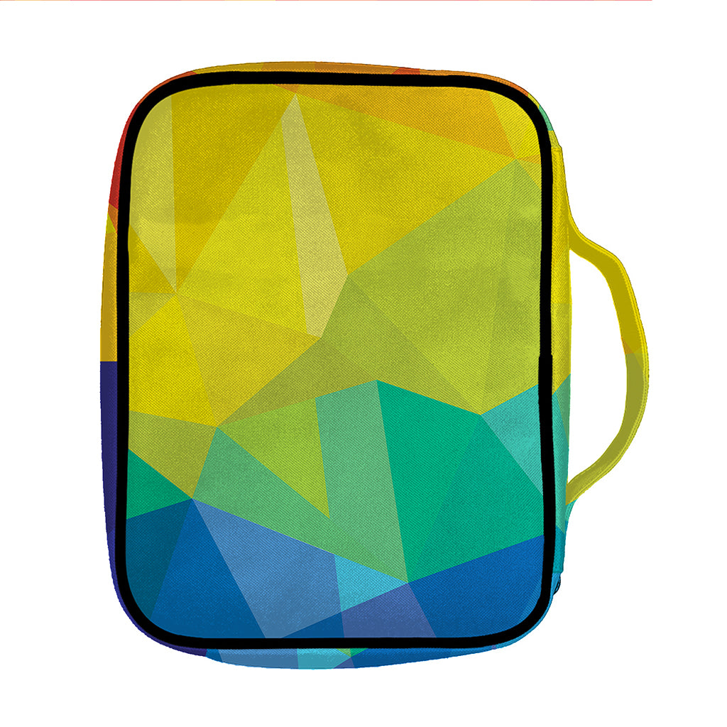 Rainbow Polygonal Geometric Print Front Pocket Bible Bag
