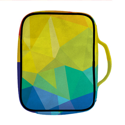 Rainbow Polygonal Geometric Print Front Pocket Bible Bag