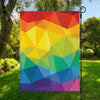 Rainbow Polygonal Geometric Print Garden Flag