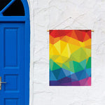 Rainbow Polygonal Geometric Print Garden Flag