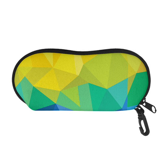 Rainbow Polygonal Geometric Print Glasses Case