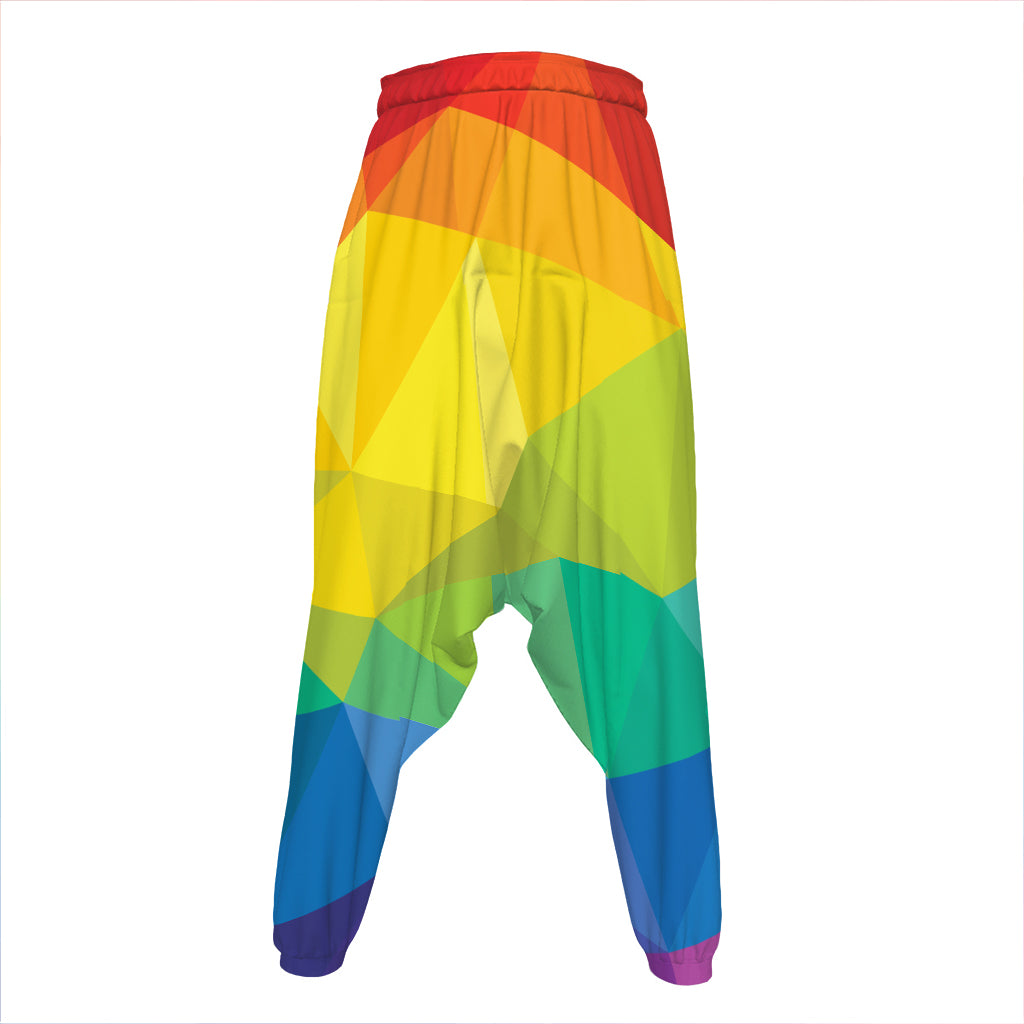Rainbow Polygonal Geometric Print Hammer Pants