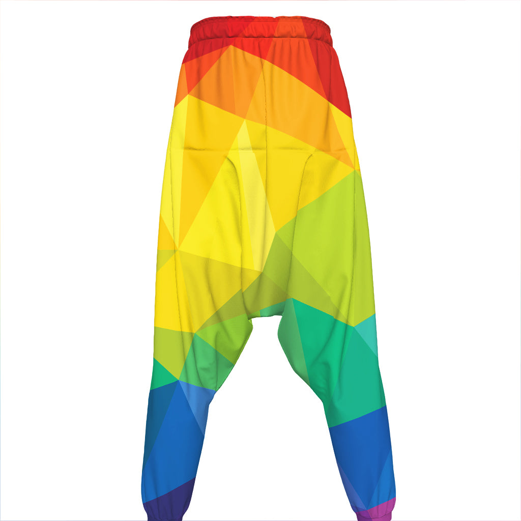 Rainbow Polygonal Geometric Print Hammer Pants