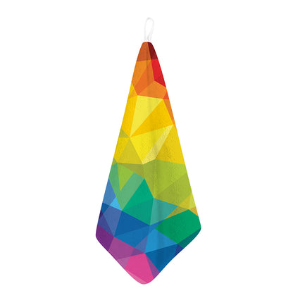 Rainbow Polygonal Geometric Print Hand Towel
