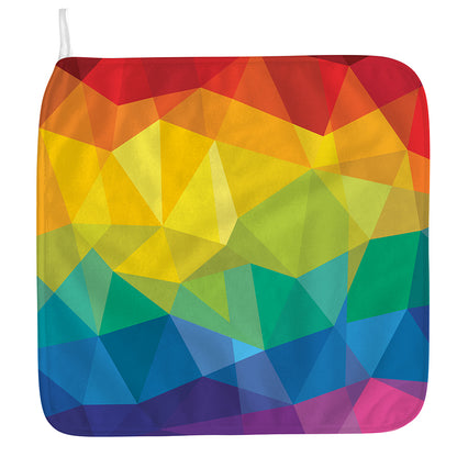 Rainbow Polygonal Geometric Print Hand Towel