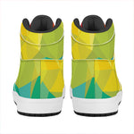 Rainbow Polygonal Geometric Print High Top Leather Sneakers