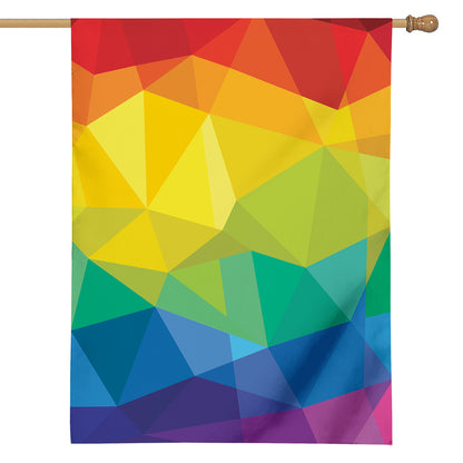 Rainbow Polygonal Geometric Print House Flag