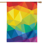 Rainbow Polygonal Geometric Print House Flag