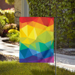 Rainbow Polygonal Geometric Print House Flag