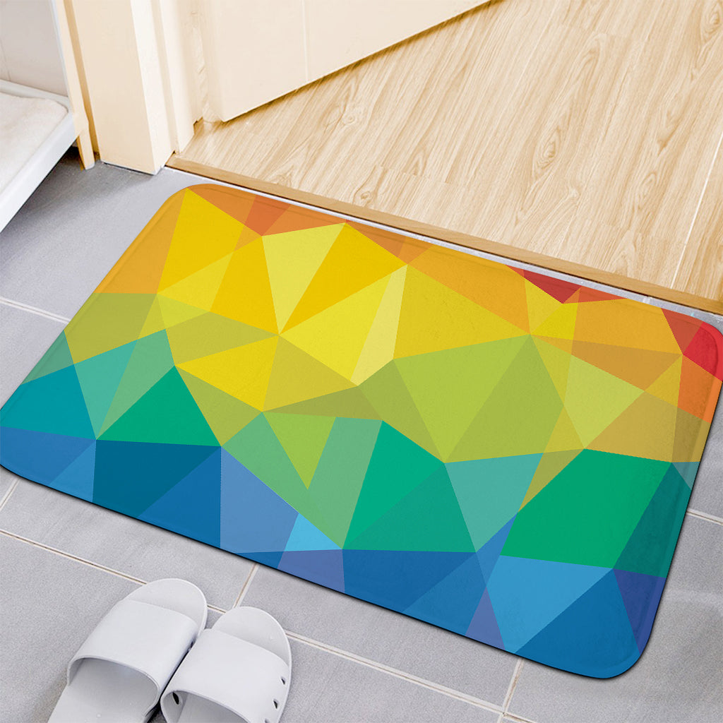 Rainbow Polygonal Geometric Print Indoor Door Mat