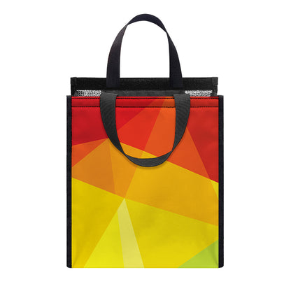 Rainbow Polygonal Geometric Print Insulated Lunch Tote