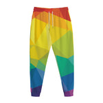 Rainbow Polygonal Geometric Print Jogger Pants