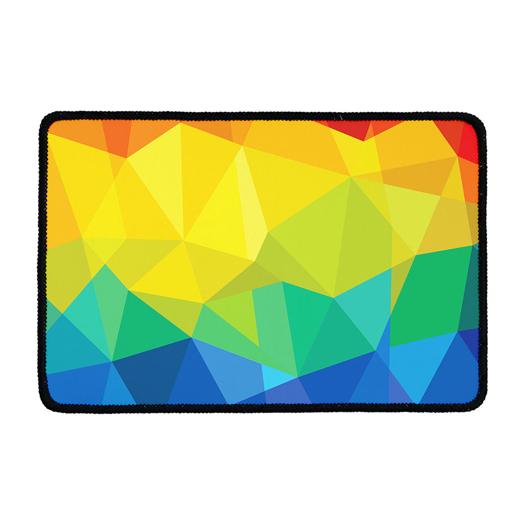 Rainbow Polygonal Geometric Print Kitchen Mat