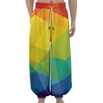 Rainbow Polygonal Geometric Print Lantern Pants