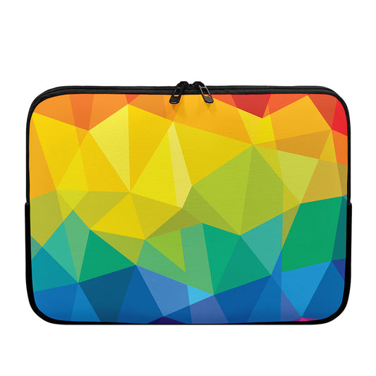 Rainbow Polygonal Geometric Print Laptop Sleeve