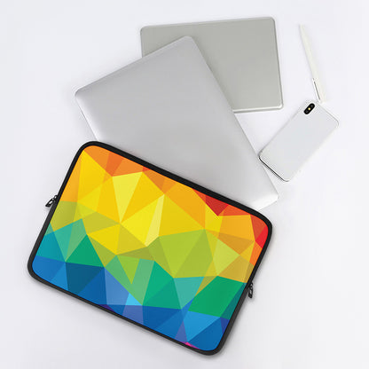 Rainbow Polygonal Geometric Print Laptop Sleeve
