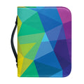 Rainbow Polygonal Geometric Print Leather Bible Cover