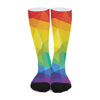 Rainbow Polygonal Geometric Print Long Socks