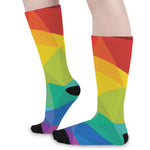 Rainbow Polygonal Geometric Print Long Socks