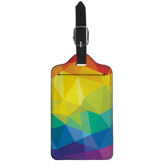 Rainbow Polygonal Geometric Print Luggage Tag