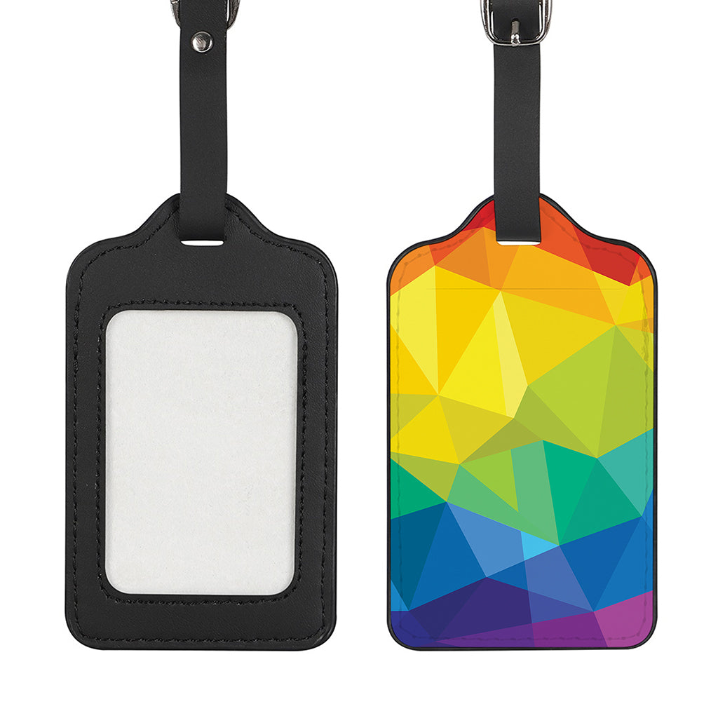 Rainbow Polygonal Geometric Print Luggage Tag