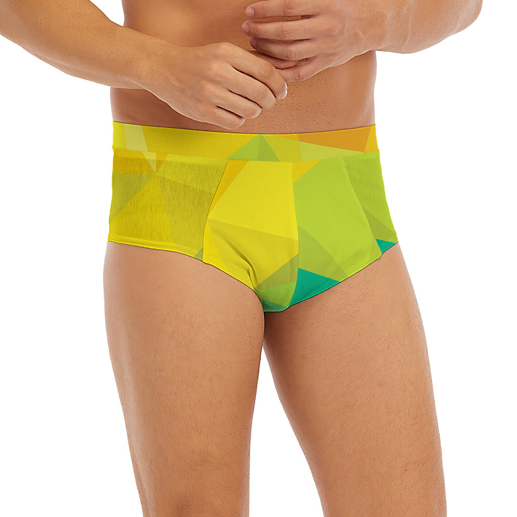 Rainbow Polygonal Geometric Print Men's Briefs