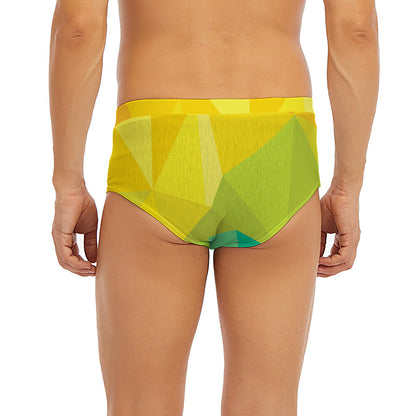 Rainbow Polygonal Geometric Print Men's Briefs