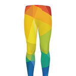 Rainbow Polygonal Geometric Print Men's leggings