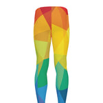 Rainbow Polygonal Geometric Print Men's leggings