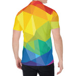 Rainbow Polygonal Geometric Print Men's Shirt