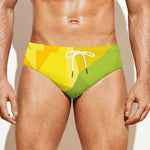 Rainbow Polygonal Geometric Print Men's Swim Briefs