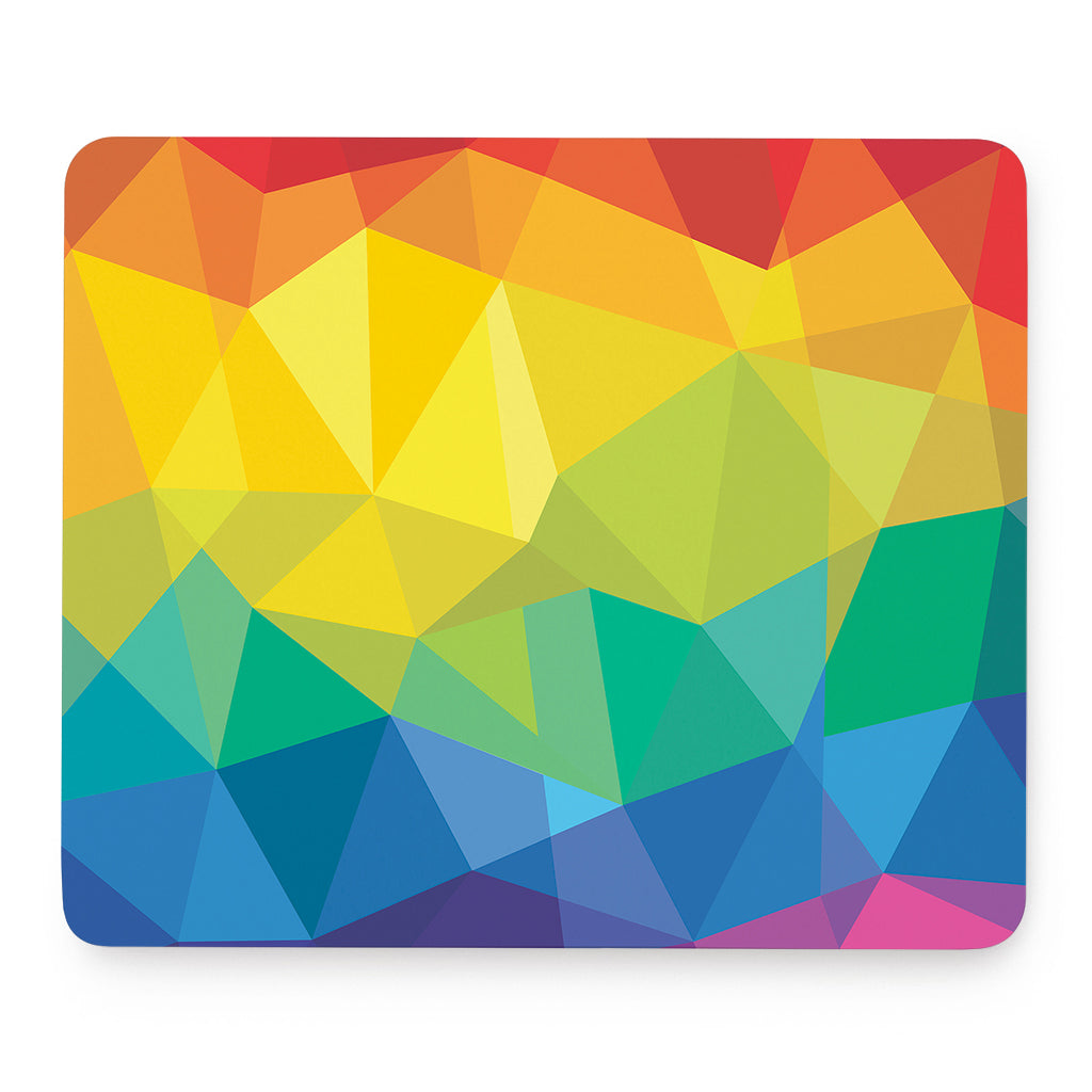 Rainbow Polygonal Geometric Print Mouse Pad
