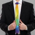 Rainbow Polygonal Geometric Print Necktie