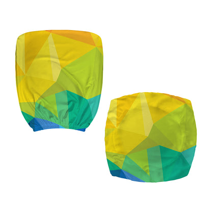 Rainbow Polygonal Geometric Print Office Chair Cover
