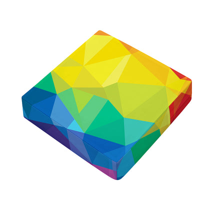 Rainbow Polygonal Geometric Print Outdoor Seat Cushion Cover