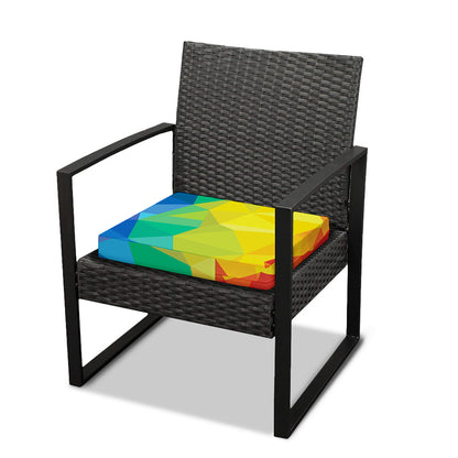 Rainbow Polygonal Geometric Print Outdoor Seat Cushion Cover