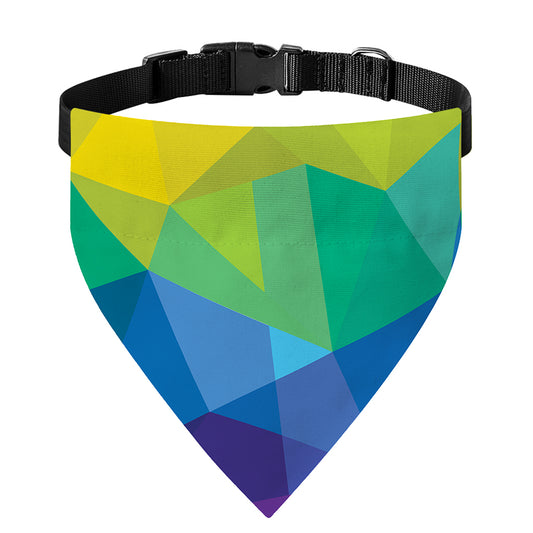 Rainbow Polygonal Geometric Print Over The Collar Dog Bandana