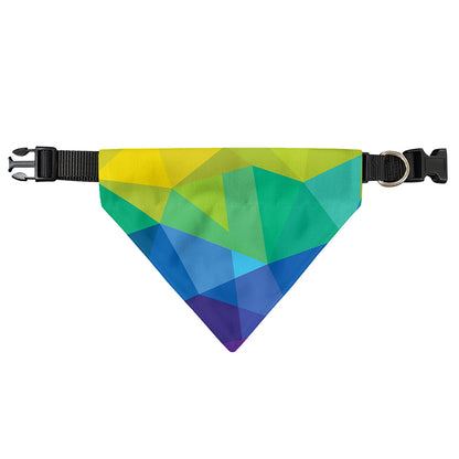 Rainbow Polygonal Geometric Print Over The Collar Dog Bandana