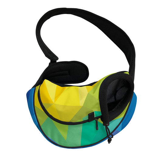 Rainbow Polygonal Geometric Print Pet Sling Carrier