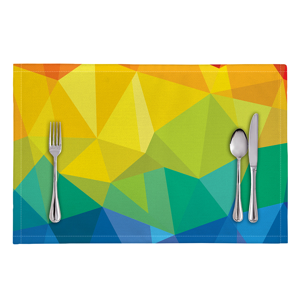 Rainbow Polygonal Geometric Print Placemat