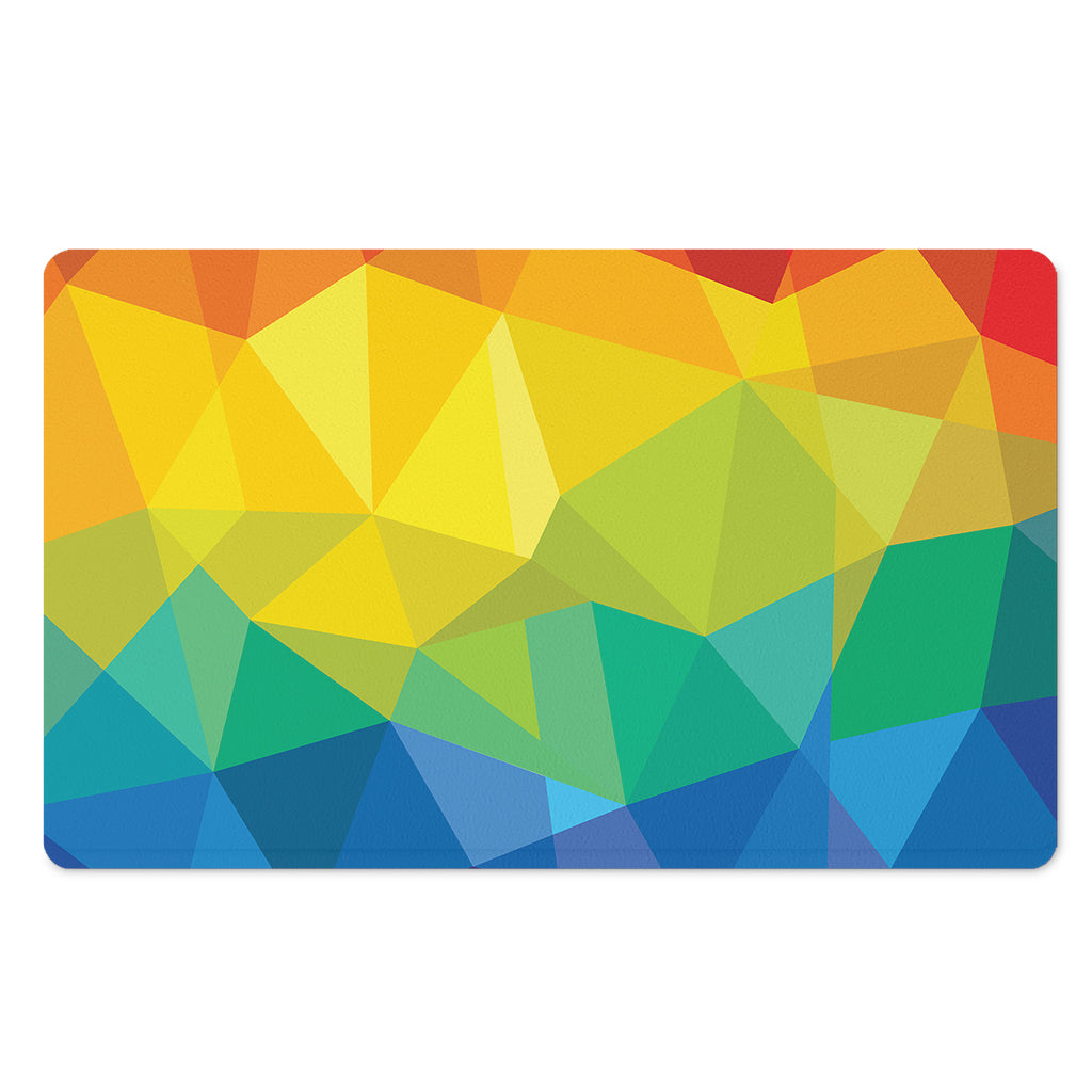 Rainbow Polygonal Geometric Print Polyester Doormat