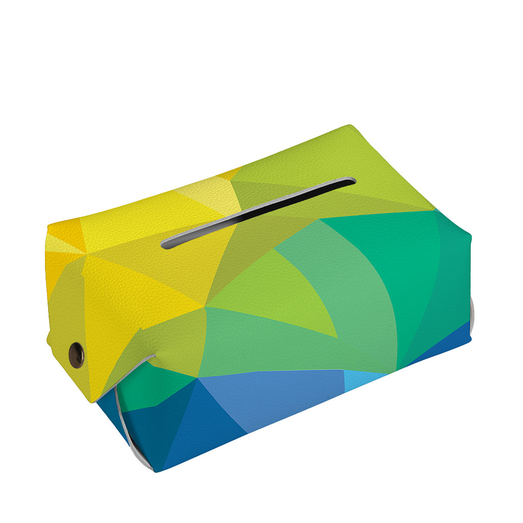 Rainbow Polygonal Geometric Print Rectangle Tissue Box Cover