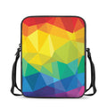 Rainbow Polygonal Geometric Print Rectangular Crossbody Bag