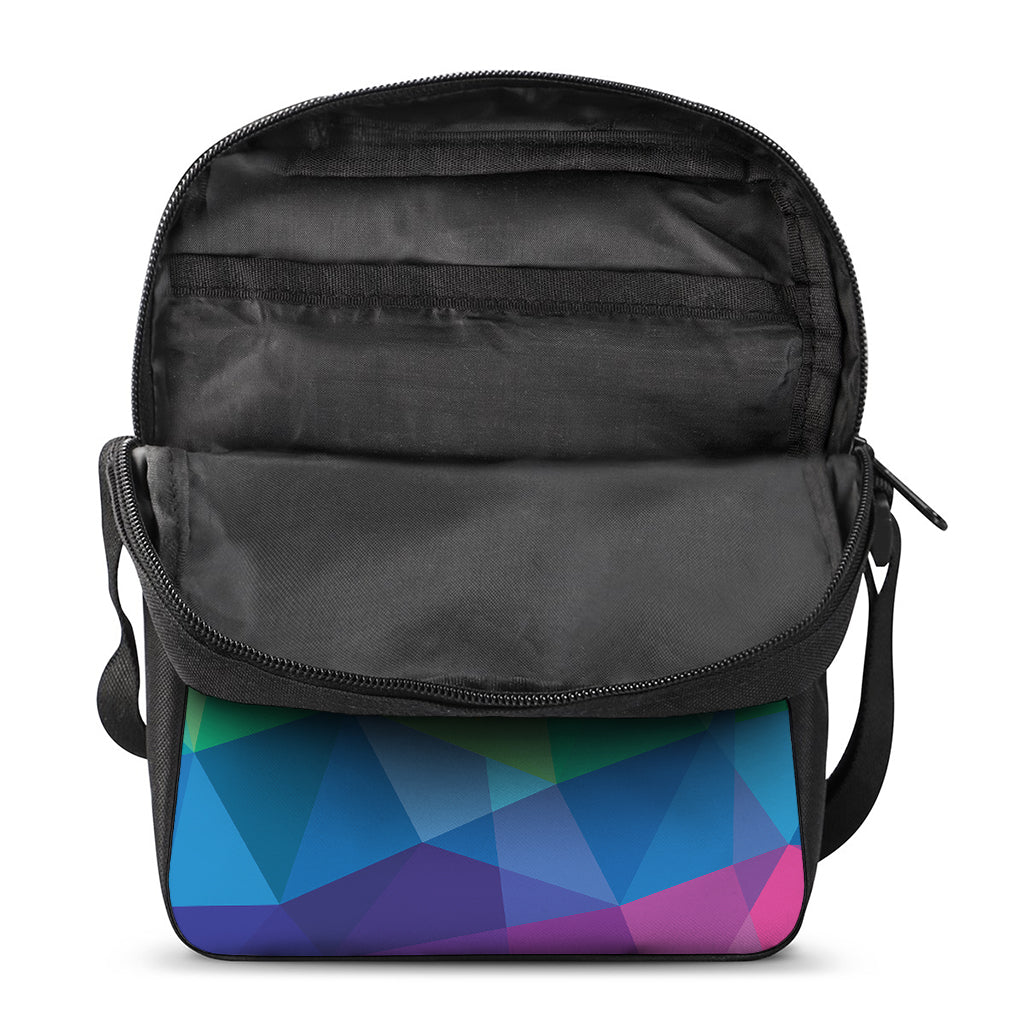 Rainbow Polygonal Geometric Print Rectangular Crossbody Bag