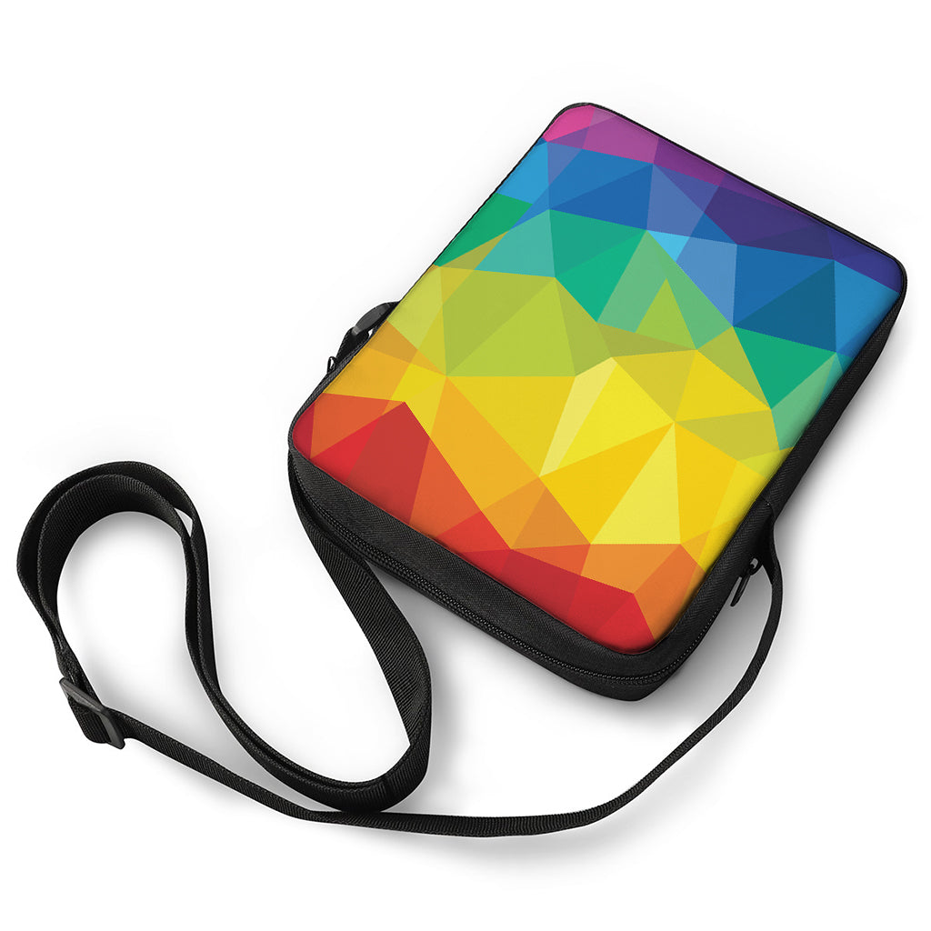 Rainbow Polygonal Geometric Print Rectangular Crossbody Bag