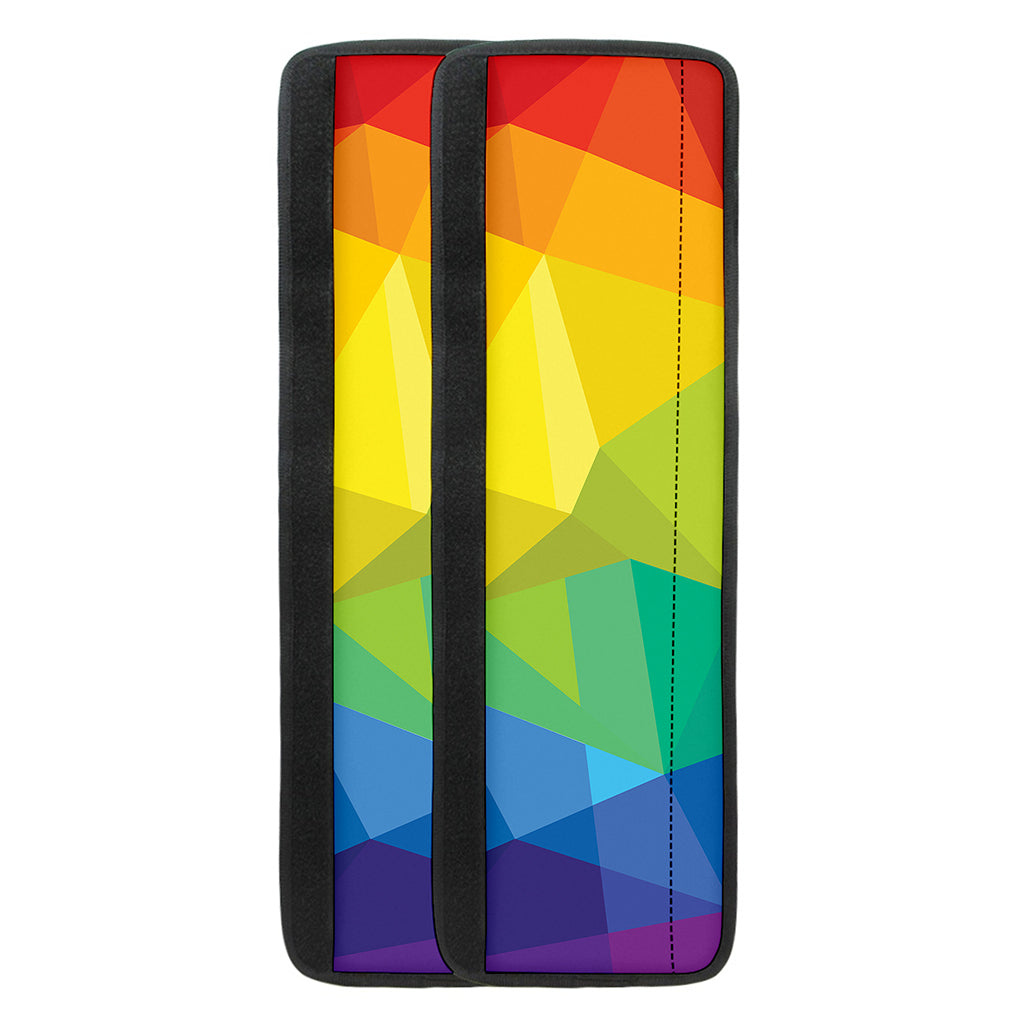 Rainbow Polygonal Geometric Print Refrigerator Handle Covers
