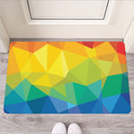 Rainbow Polygonal Geometric Print Rubber Doormat