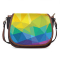 Rainbow Polygonal Geometric Print Saddle Bag
